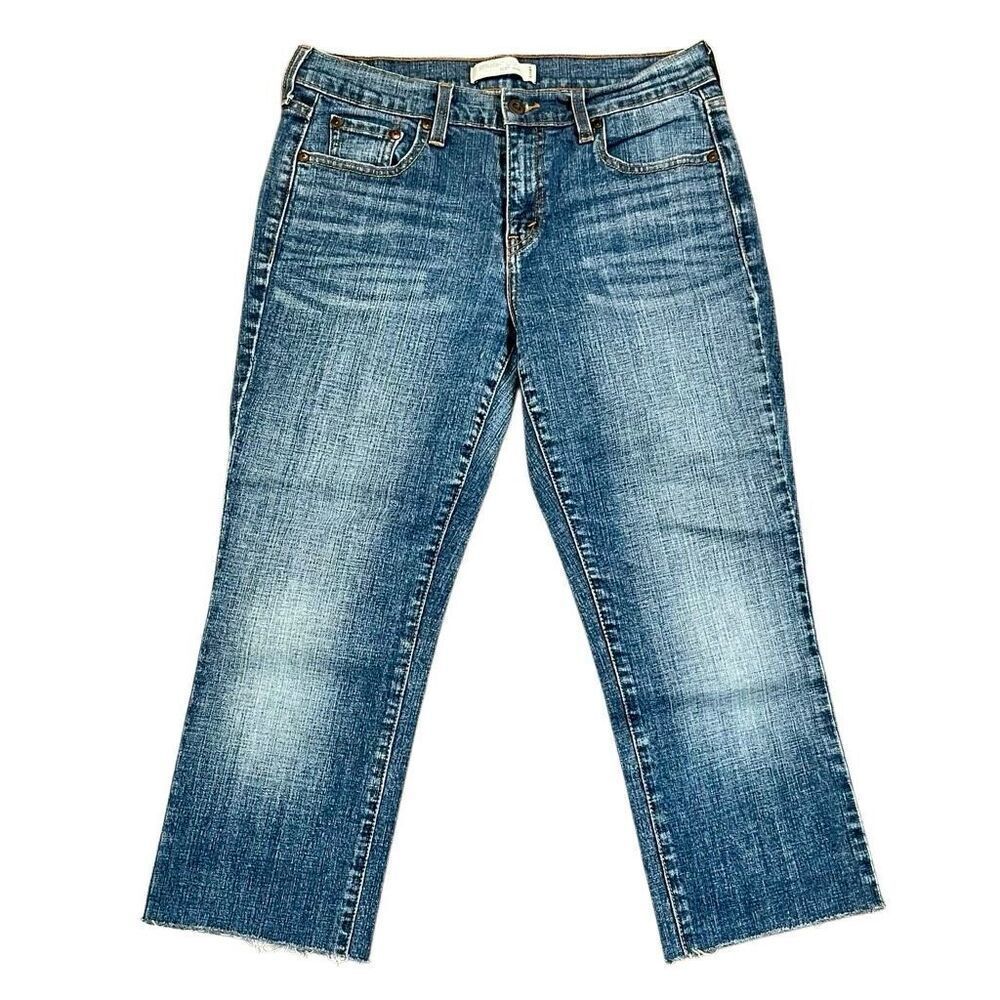 Levi’s 505 Straight Leg Cropped Rough Edge Jeans 6